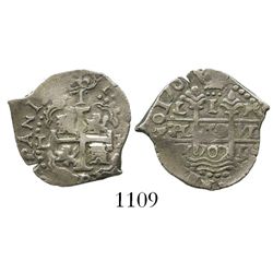 Lima, Peru, cob 1 real, 1707H.