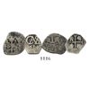 Image 1 : Lot of 2 Lima, Peru, small silver cobs of Charles II: 1 real 1686R and 1/2 real 1684.