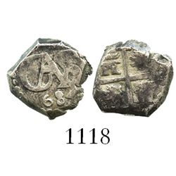 Lima, Peru, cob 1/2 real, 1684.