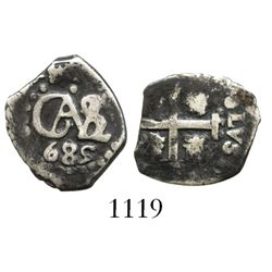 Lima, Peru, cob 1/2 real, 1685.