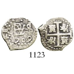 Lima, Peru, cob 1/2 real, 1709.
