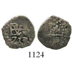 Lima, Peru, cob 1/2 real, 1714/3.