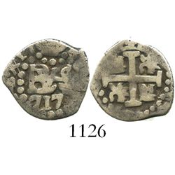 Lima, Peru, cob 1/2 real, 1717.