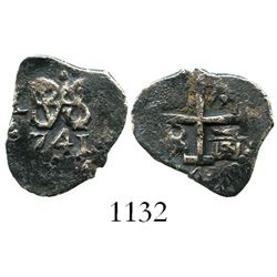 Lima, Peru, cob 1/2 real, 1741(V).