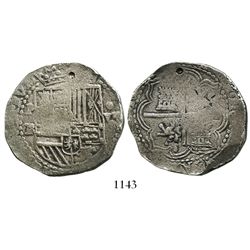 Potosi, Bolivia, cob 8 reales, Philip II, assayer RL.