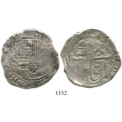 Potosi, Bolivia, cob 8 reales, Philip III, assayer Q.