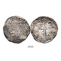 Potosi, Bolivia, cob 8 reales, Philip III, assayer Q, ex-Moreno.