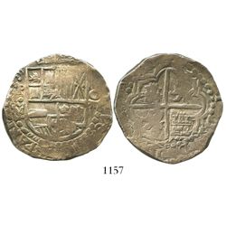 Potosi, Bolivia, cob 8 reales, Philip III, assayer M.