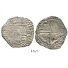 Image 1 : Potosi, Bolivia, cob 8 reales, 162(9?)(T?), date at 8 o'clock, heavy-dot borders, denomination o-VII