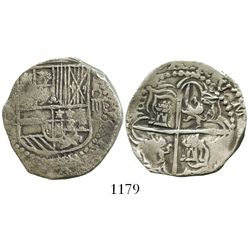 Potosi, Bolivia, cob 4 reales, Philip III, assayer Q.