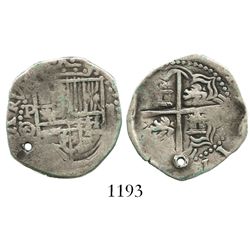 Potosi, Bolivia, cob 2 reales, Philip III, assayer Q/C, rare.