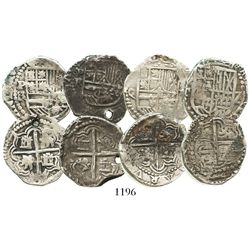 Lot of 4 Potosi, Bolivia, cob 2 reales of Philip III, assayers R, Q and T.