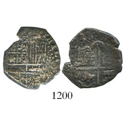 Potosi, Bolivia, cob 2 reales, (1)638/7, assayer not visible, unique.