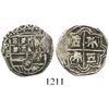 Image 1 : Potosi, Bolivia, cob 1 real, Philip II, assayer B (5th period), borders of x's.