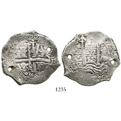 Potosi, Bolivia, cob 8 reales, 1663E.