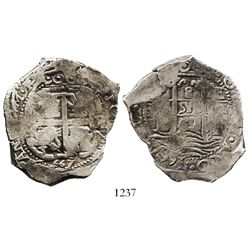 Potosi, Bolivia, cob 8 reales, 1667E.