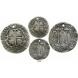 Potosi, Bolivia, cob 8 reales Royal, 1696VR, rare.