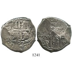 Potosi, Bolivia, cob 8 reales, 1697VR.