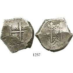 Potosi, Bolivia, cob 8 reales, 1722Y.