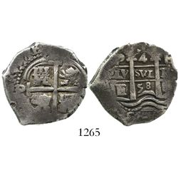 Potosi, Bolivia, cob 4 reales, 1658E.