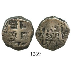 Potosi, Bolivia, cob 4 reales, 1760Y-V, rare.