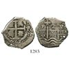 Image 1 : Potosi, Bolivia, cob 2 reales, 1701Y/F, Charles II posthumous, very rare.