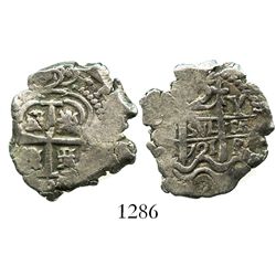 Potosi, Bolivia, cob 2 reales, 1721Y, rare.
