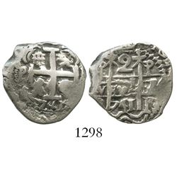 Potosi, Bolivia, cob 2 reales, 1741P.