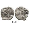 Image 1 : Potosi, Bolivia, cob 1 real, 1653E, PH at top.