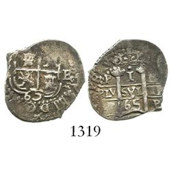 Potosi, Bolivia, cob 1 real, 1665E.