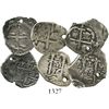 Image 1 : Lot of 3 Potosi, Bolivia, cob 1R of Charles II, assayer VR, various dates (1687, 1690 and 1696).