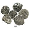 Image 1 : Lot of 6 Potosi, Bolivia, cob 1R of Philip V through Charles III: 1728M, 1729M, 1738(M), 1749q, 1754