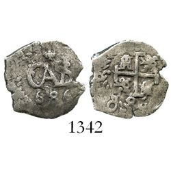 Potosi, Bolivia, cob 1/2 real, 1686.