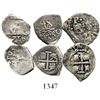 Image 1 : Lot of 3 Potosi, Bolivia, cob 1/2R of Philip IV (1655), Charles II (1673) and Philip V (1716).