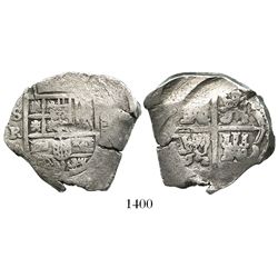 Seville, Spain, cob 8 reales, Philip IV, assayer R.