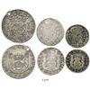 Image 1 : Three-coin denomination set of Potosi, Bolivia, pillars of Charles III: 8R 1769JR; 4R 1769JR; and 2R