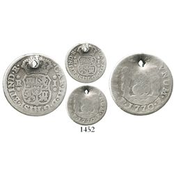 Potosi, Bolivia, pillar 1 real, Charles III, 1770(JR), mintmark on both sides of date (no assayers' 