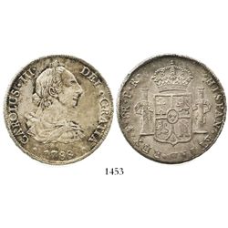 Potosi, Bolivia, bust 8 reales, Charles III, 1788PR.