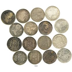 Lot of 8 Potosi, Bolivia, bust 4 reales of Charles III, Charles IV and Ferdinand VII, various dates: