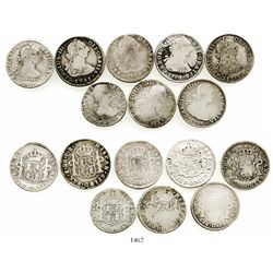 Lot of 8 Potosi, Bolivia, bust 2 reales of Charles III, Charles IV and Ferdinand VII, various dates: