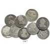 Image 1 : Lot of 9 Potosi, Bolivia, bust 1R, Charles III, IV and Ferdinand VII, various dates (1773JR, 1774JR,