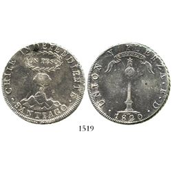 Santiago, Chile, 1 peso, 1820.