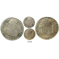 Bogota, Colombia, bust 1 real, Charles IV, 1802JJ, rare.