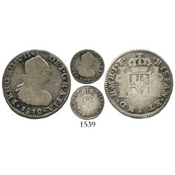 Bogota, Colombia, bust 1/2 real, Ferdinand VII (bust of Charles IV), 1812JF, mintmark as MR, rare, e