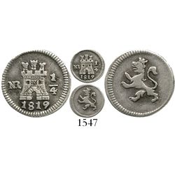 Bogota, Colombia, 1/4 real, 1819.