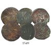 Image 1 : Lot of 3 copper 1/4R of the early 1800s: Cartagena 1813; Santa Marta Ferdinand VII (1813); and Hermo
