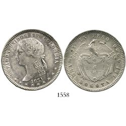 Bogota, Colombia, 1 peso, 1871.