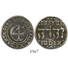 Image 1 : Denmark, 16 skilling, 1644, mintmark at bottom below "Jehovah" in Hebrew.