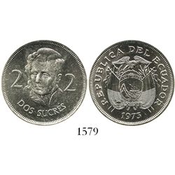 Ecuador (struck in Germany), copper-nickel 2 sucres, 1973.