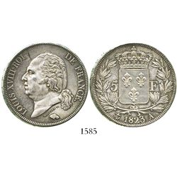 France (Paris mint), 5 francs, 1823-A.